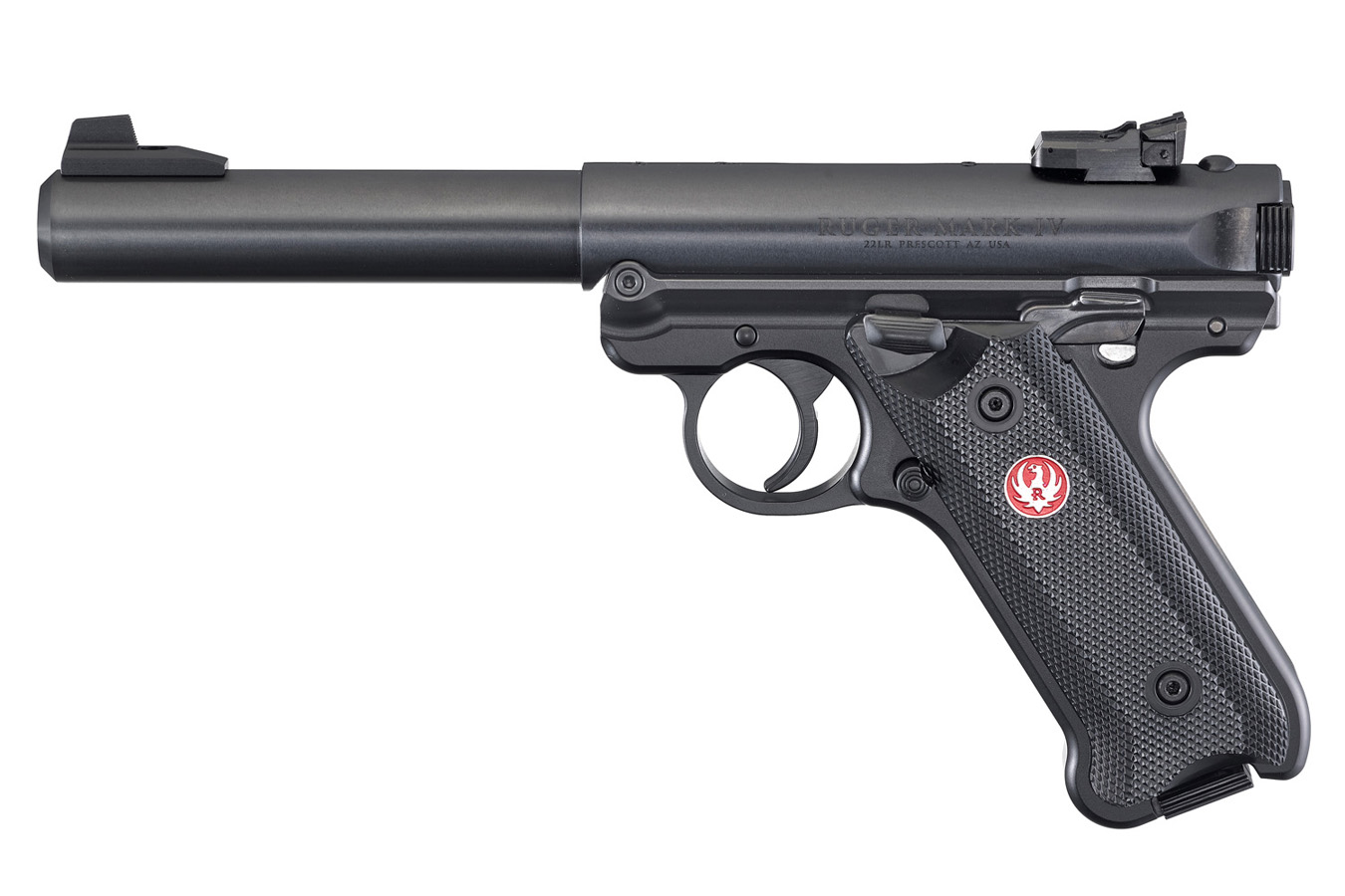 RUGER Mark IV Target 22LR Blued Rimfire Pistol with Bull Barrel