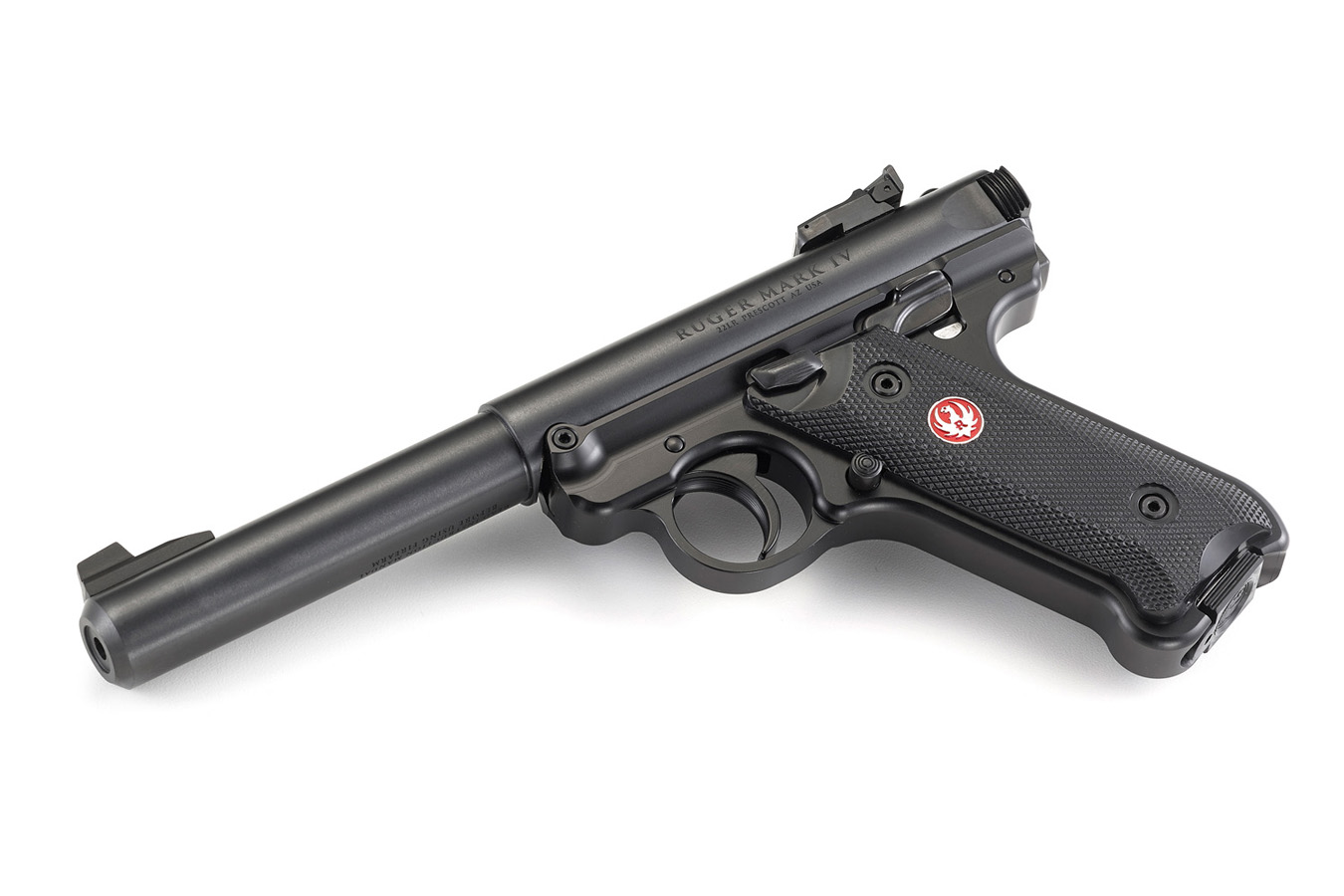 RUGER Mark IV Target 22LR Blued Rimfire Pistol with Bull Barrel