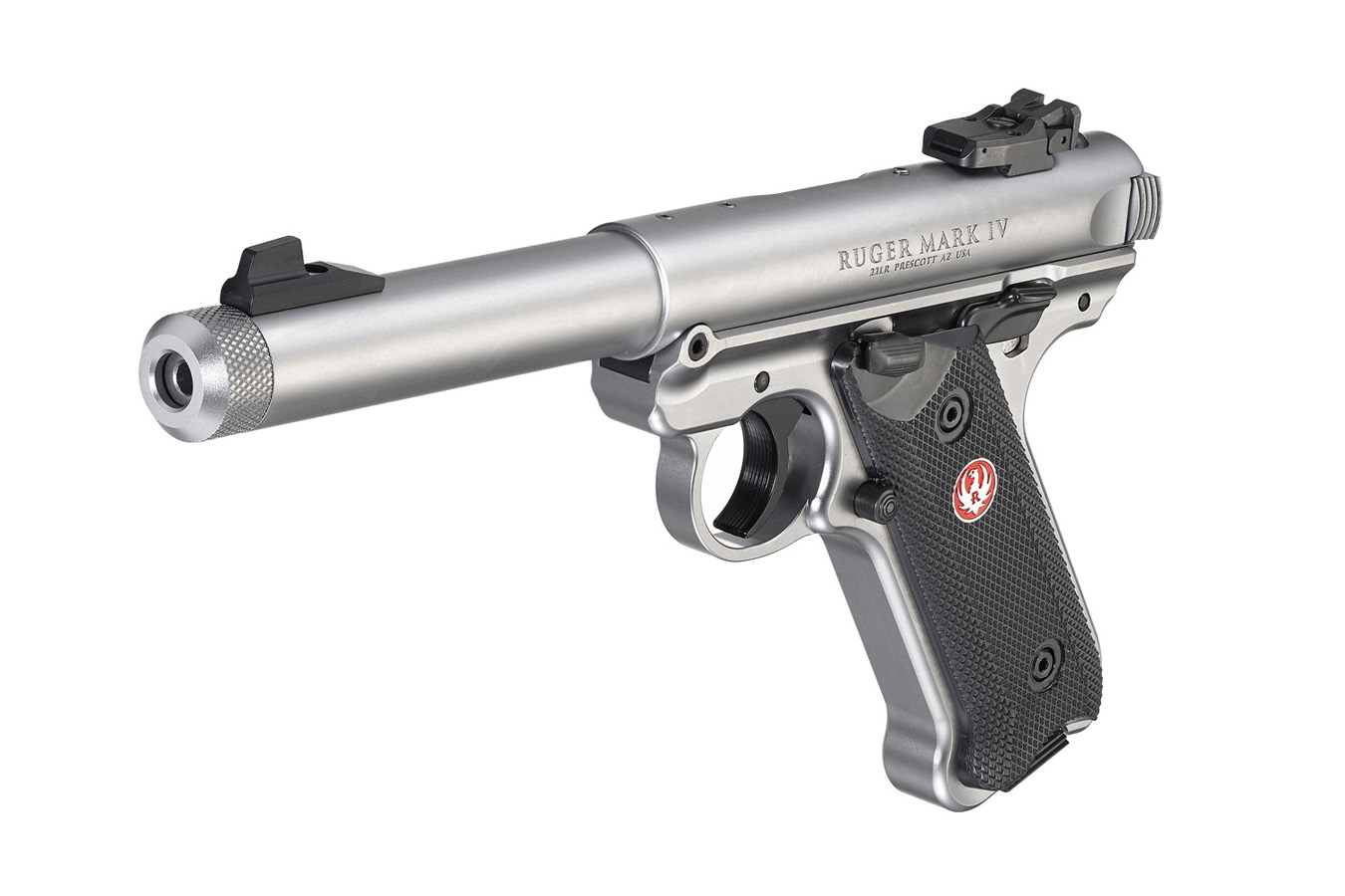 RUGER Mark IV Target 22LR Stainless Rimfire Pistol with Threaded Bull Barrel