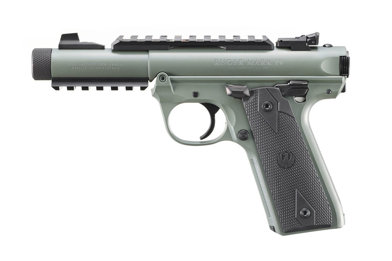 RUGER Mark IV 22/45 Tactical 22LR Semi-Auto Pistol with Threaded Barrel and Elite Jungle Cerakote Finish