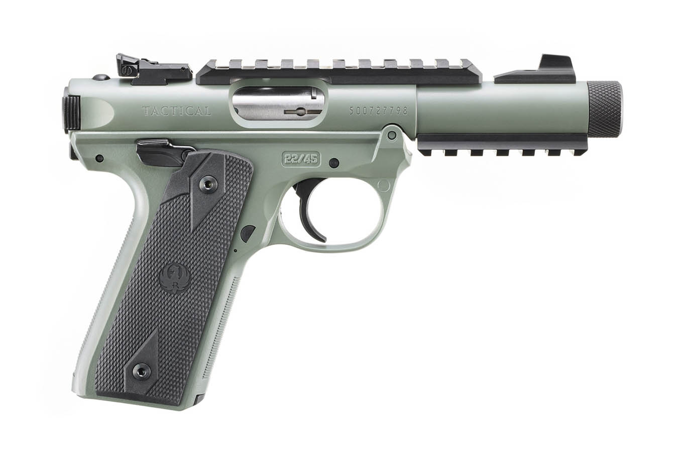 RUGER Mark IV 22/45 Tactical 22LR Semi-Auto Pistol with Threaded Barrel and Elite Jungle Cerakote Finish