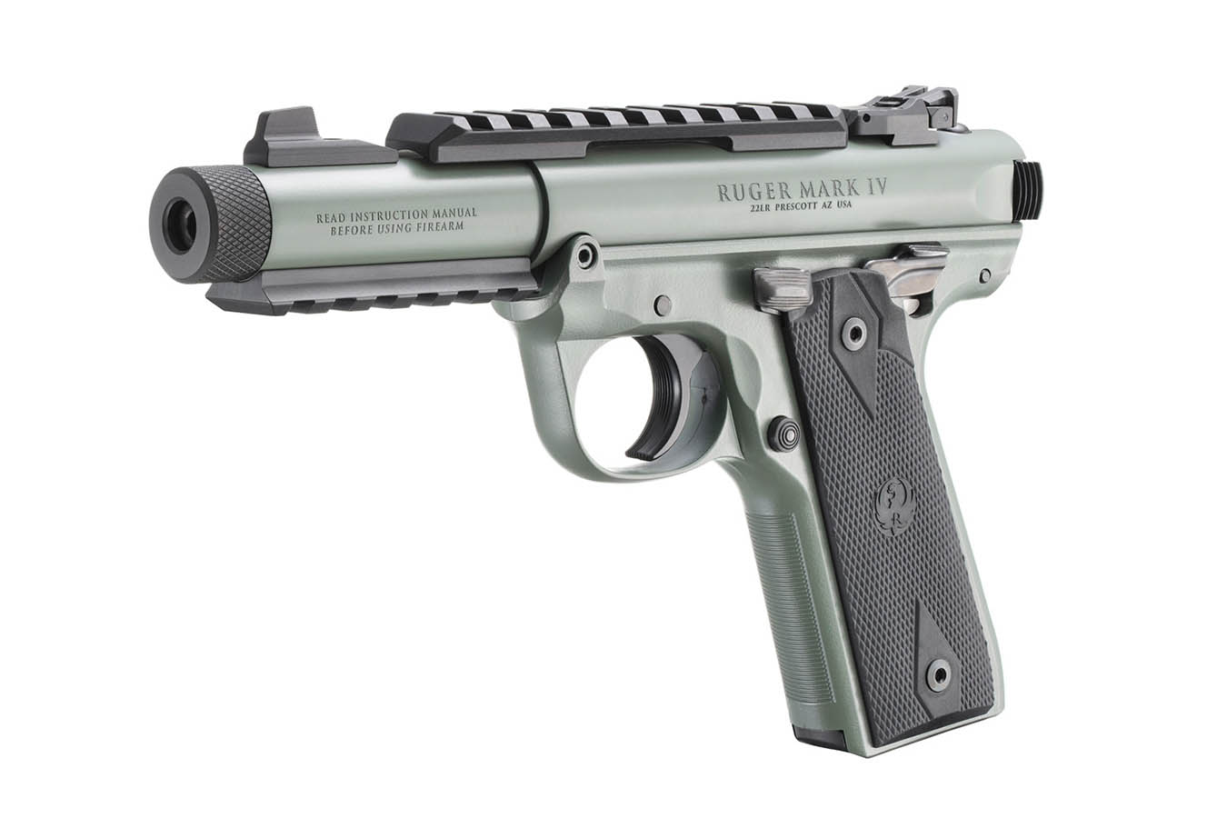 RUGER Mark IV 22/45 Tactical 22LR Semi-Auto Pistol with Threaded Barrel and Elite Jungle Cerakote Finish