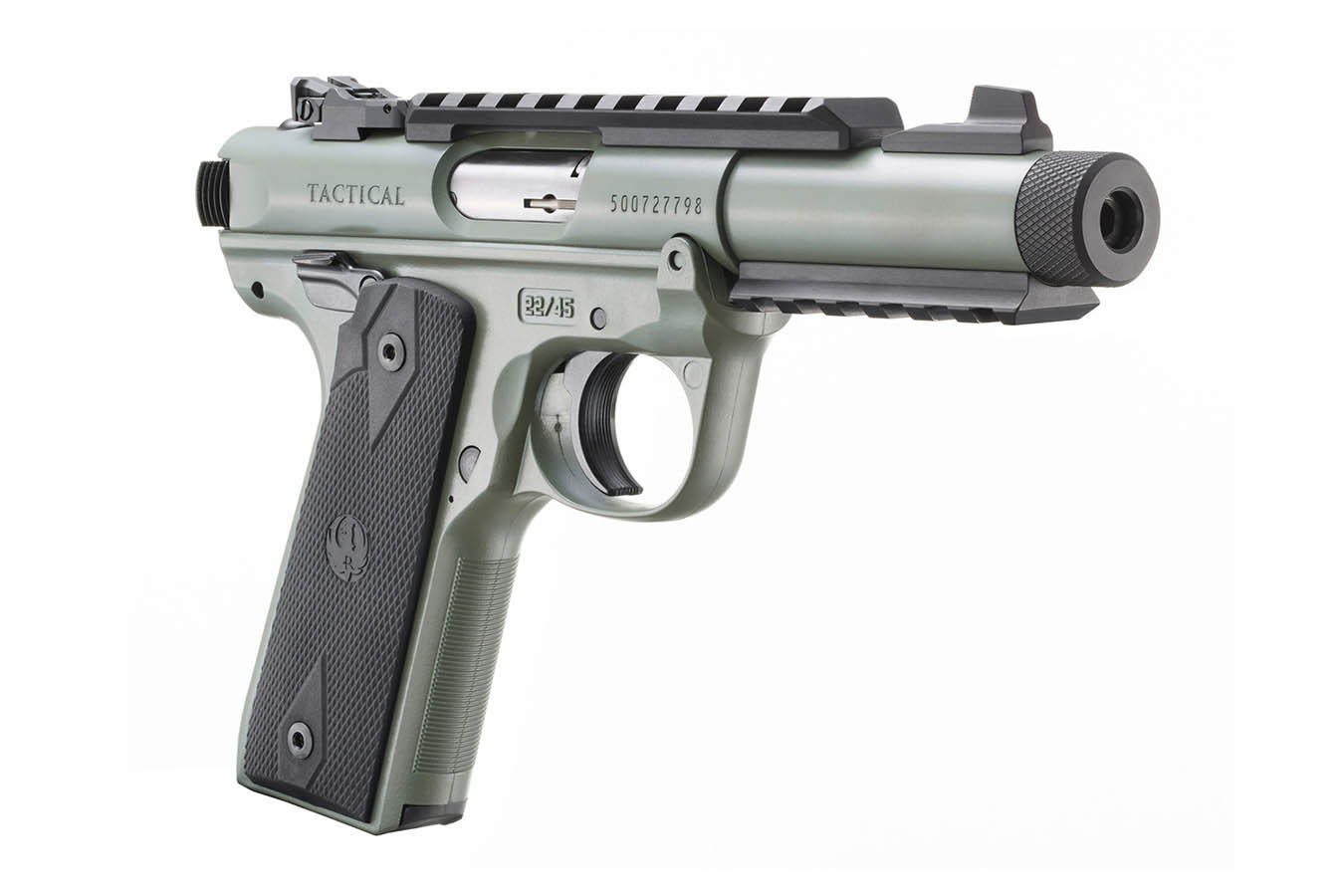 RUGER Mark IV 22/45 Tactical 22LR Semi-Auto Pistol with Threaded Barrel and Elite Jungle Cerakote Finish