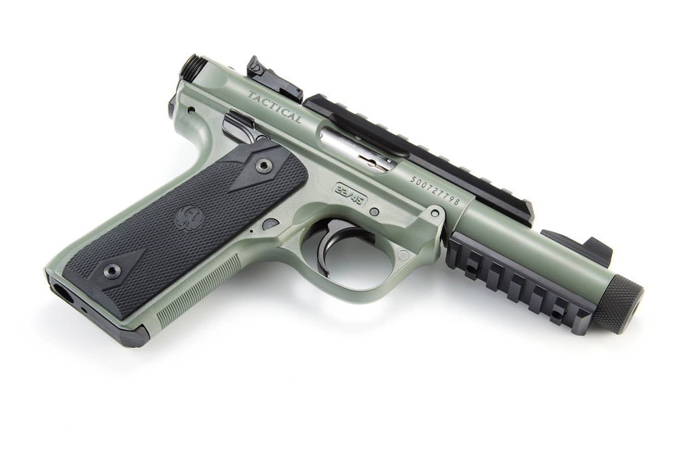 RUGER Mark IV 22/45 Tactical 22LR Semi-Auto Pistol with Threaded Barrel and Elite Jungle Cerakote Finish