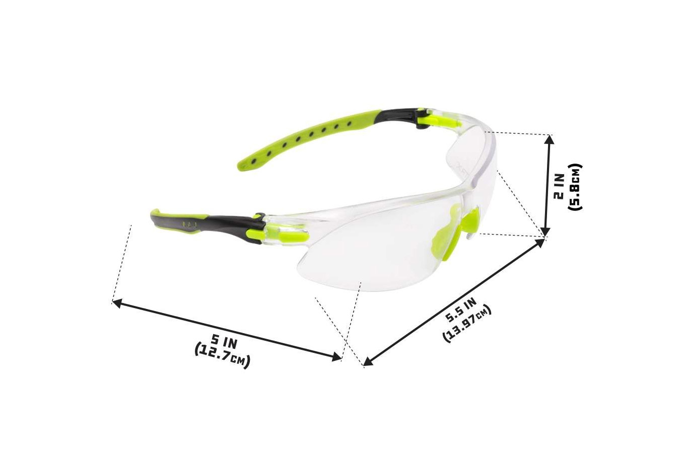 ALLEN COMPANY ULTRX Keen Safety Glasses, Youth - Lime Green