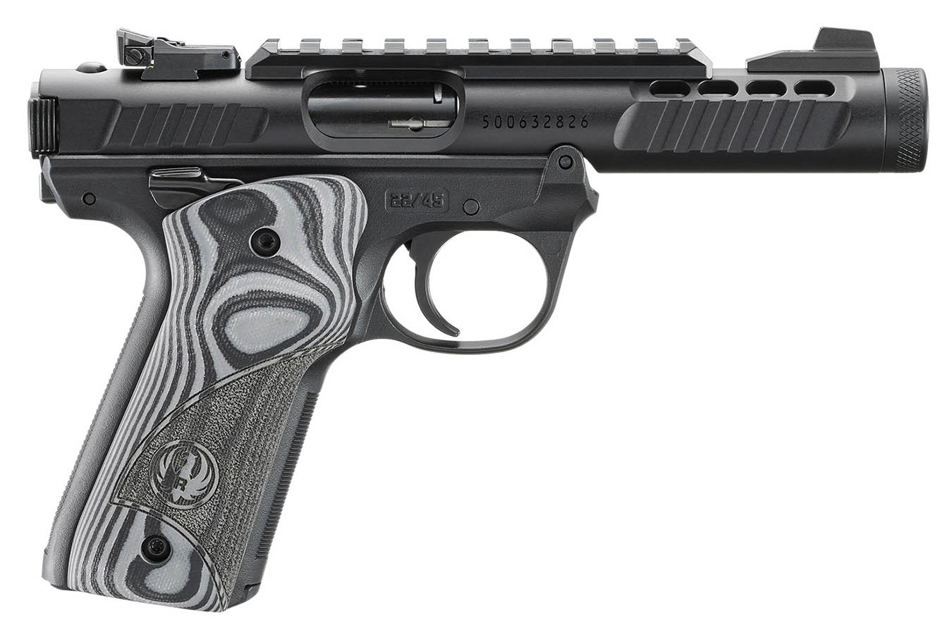 RUGER Mark IV 22/45 Lite 22LR Rimfire Pistol with Threaded Barrel and Oversized G10 Grips