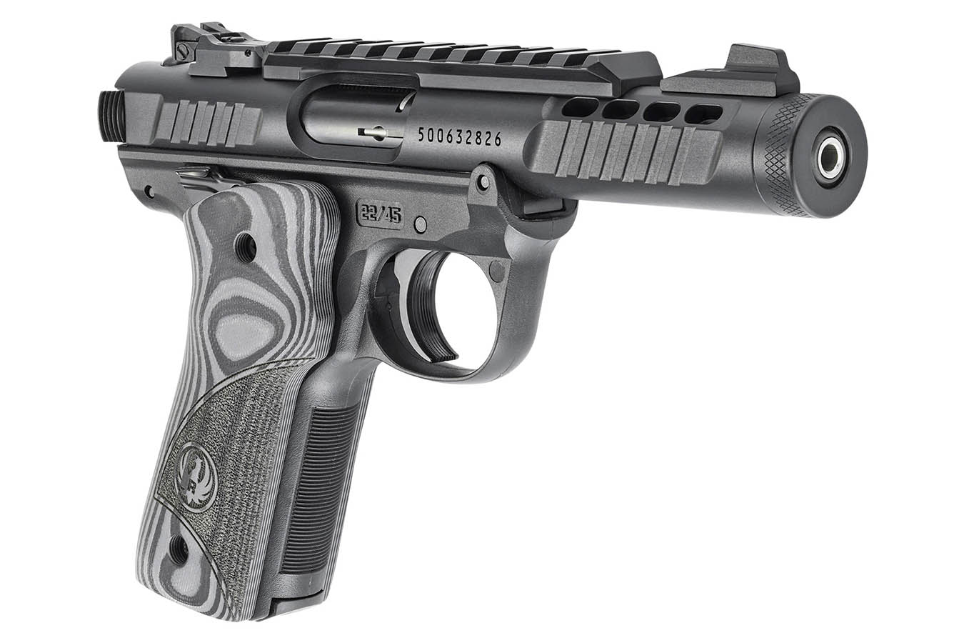 RUGER Mark IV 22/45 Lite 22LR Rimfire Pistol with Threaded Barrel and Oversized G10 Grips