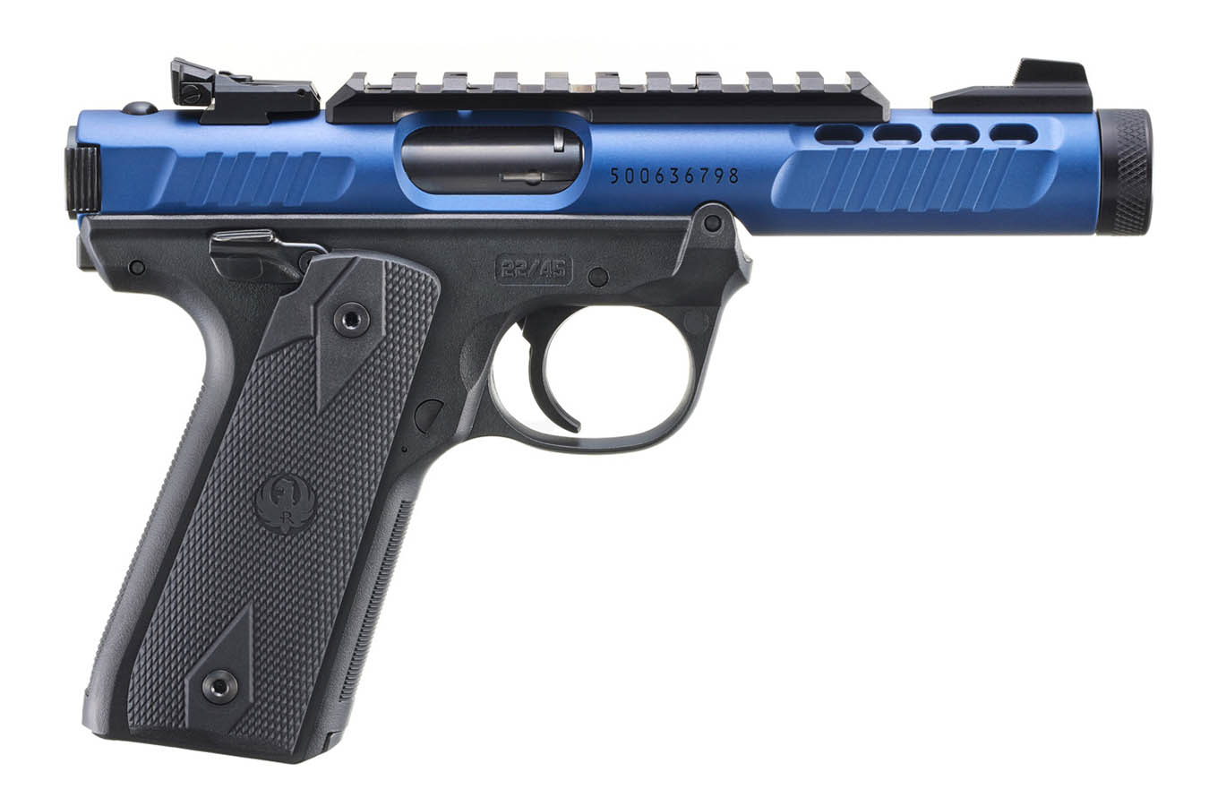 RUGER Mark IV 22/45 Lite 22LR Rimfire Pistol with Blue Anodized Finish and Threaded Barrel