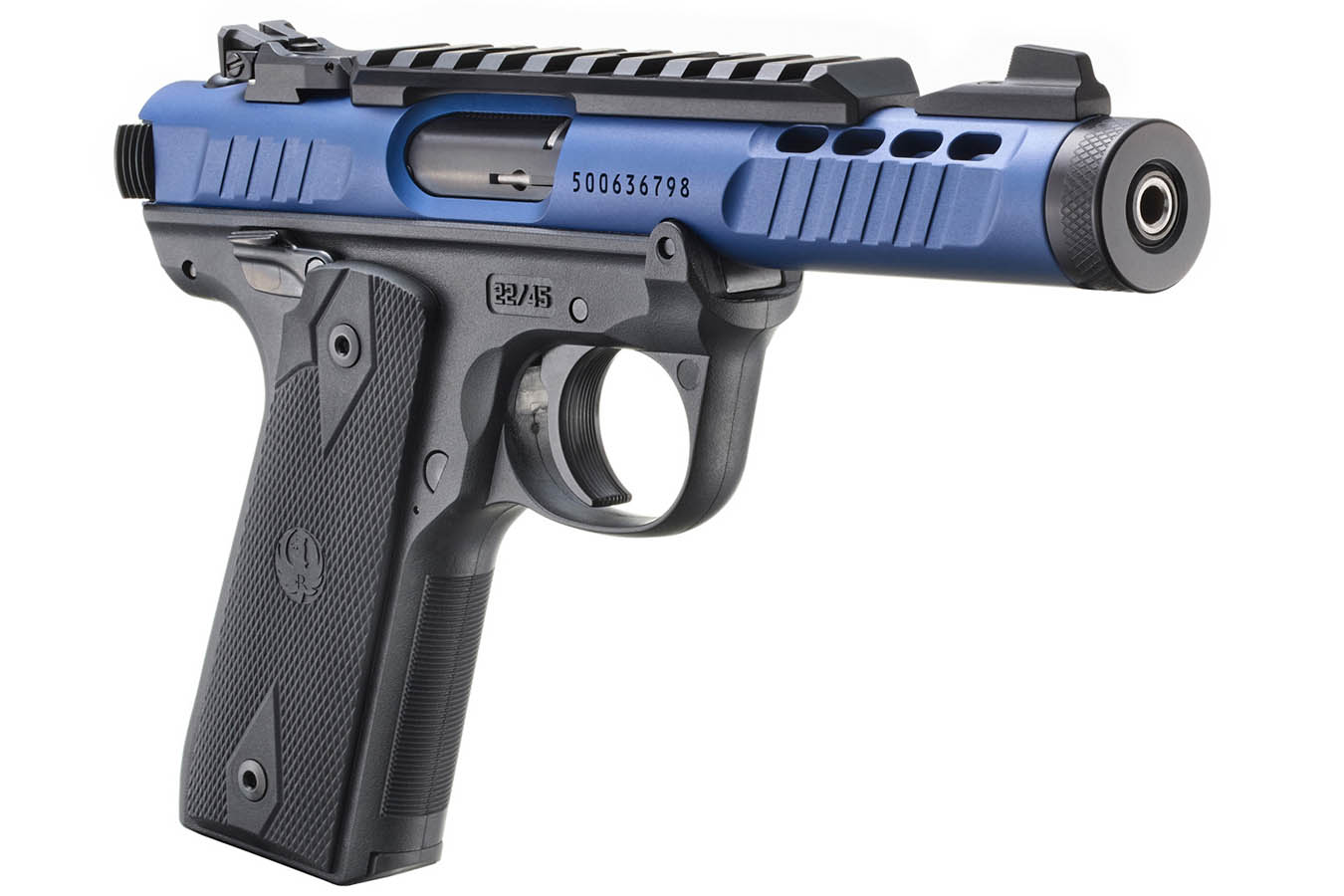 RUGER Mark IV 22/45 Lite 22LR Rimfire Pistol with Blue Anodized Finish and Threaded Barrel