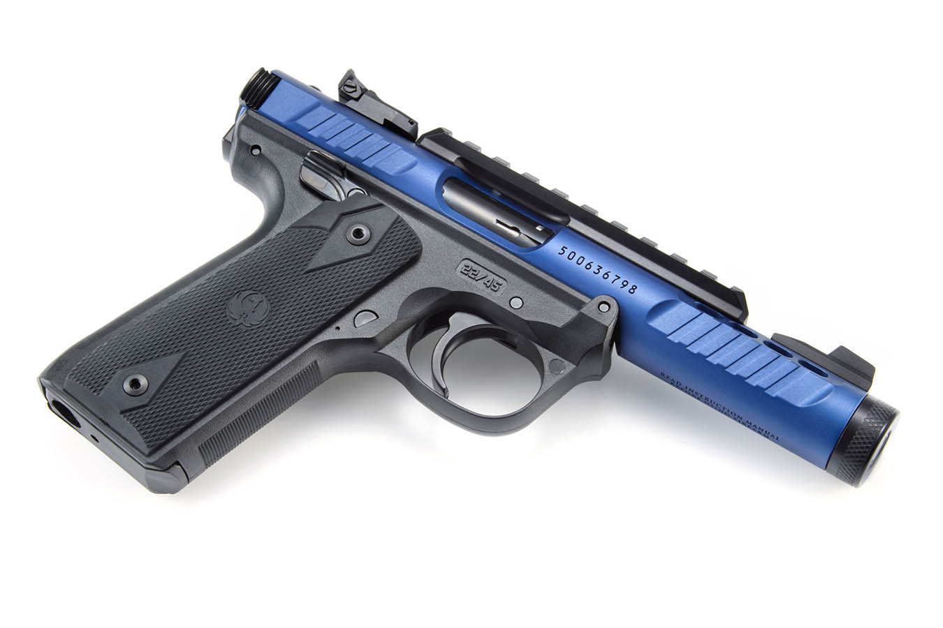 RUGER Mark IV 22/45 Lite 22LR Rimfire Pistol with Blue Anodized Finish and Threaded Barrel