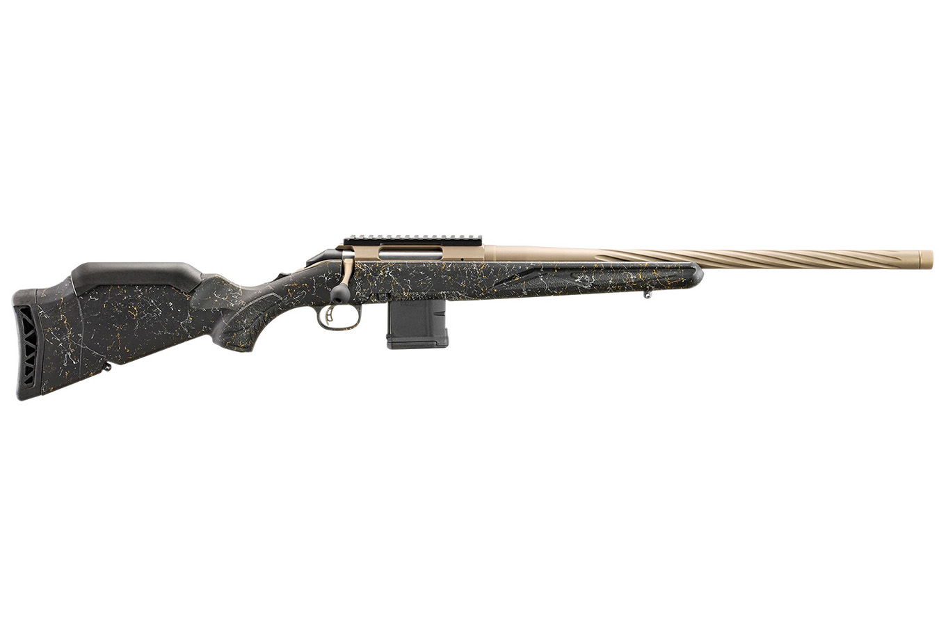 RUGER American Gen II Prairie 223 Rem Bolt Action Rifle with Black Splatter Stock and Smoked Bronze Cerakote Barrel