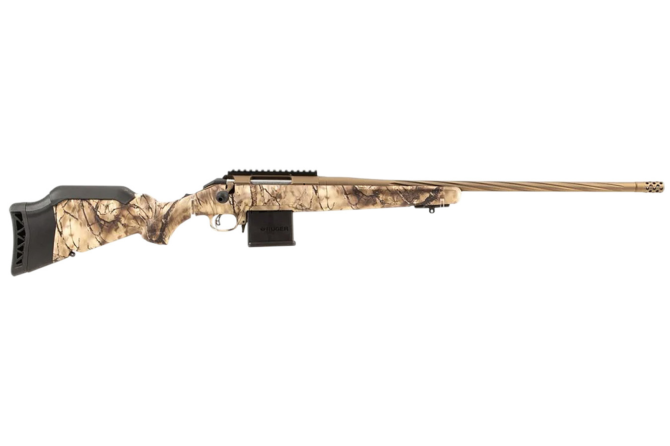 RUGER American Gen II 204 Ruger Bolt-Action Rifle with GoWild I-M Camo Stock and Bronze Cerakote Barrel