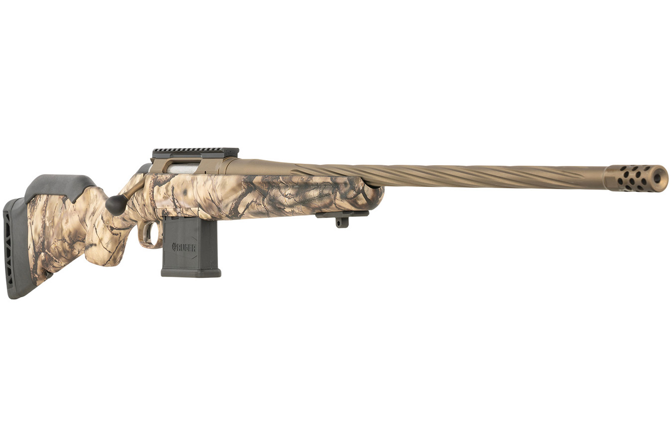 RUGER American Gen II 204 Ruger Bolt-Action Rifle with GoWild I-M Camo Stock and Bronze Cerakote Barrel