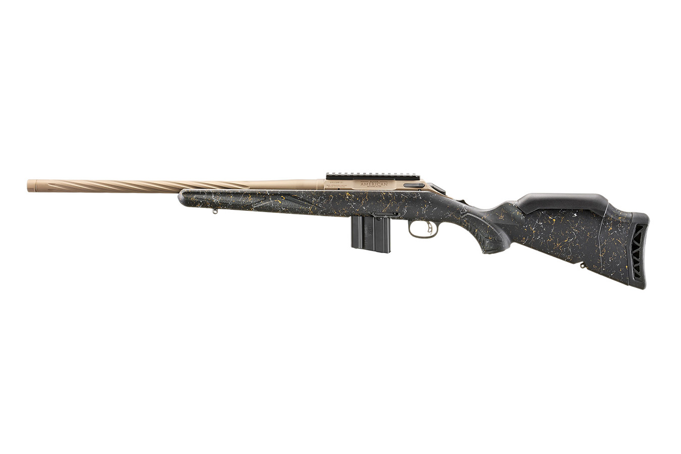 RUGER American Gen II Prairie 22 ARC Bolt-Action Rifle with Black Splatter Stock and Smoked Bronze Cerakote Barrel