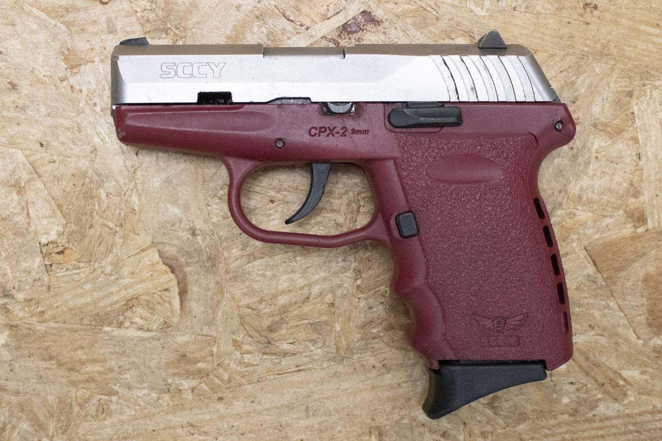 SCCY CPX-2 9mm Police Trade-In Pistol With Crimson Red Frame