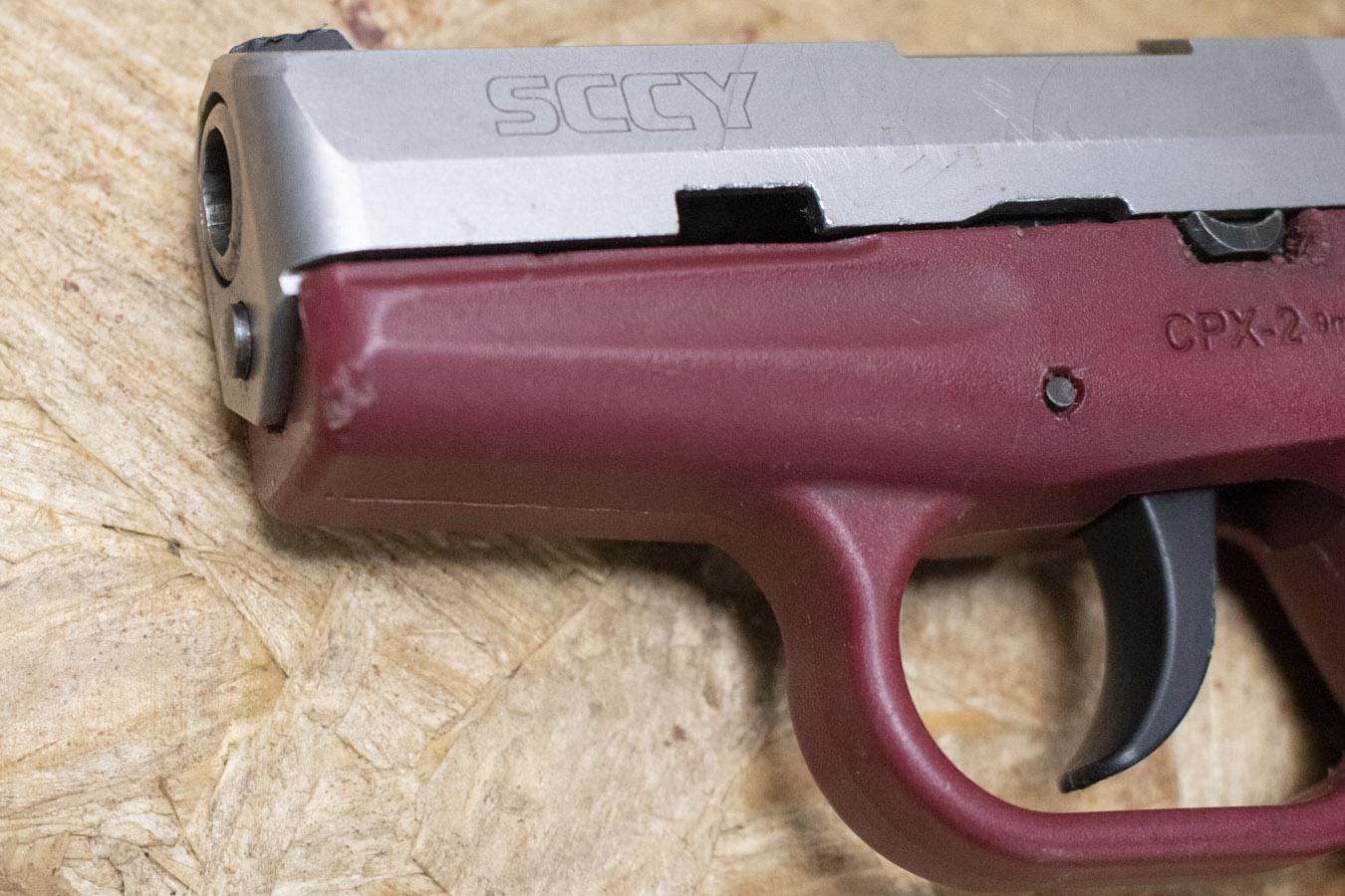 SCCY CPX-2 9mm Police Trade-In Pistol With Crimson Red Frame