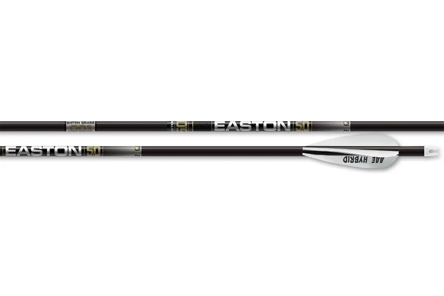 EASTON 5.0mm Match Grade Pro Series Arrow 340 3In Hybrid 26, Hit, with Collar (6-Pack)