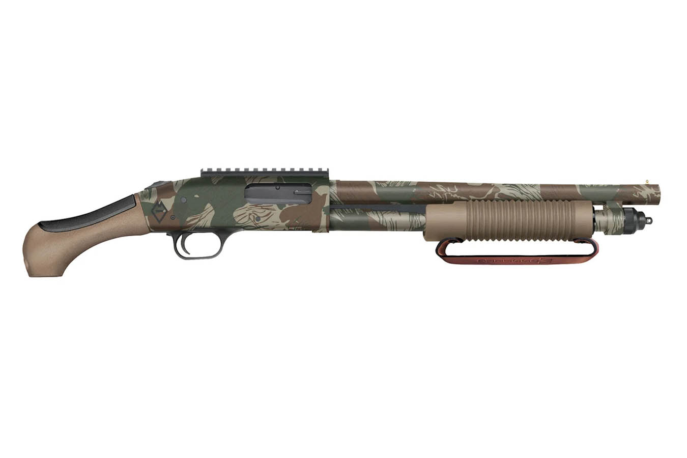 MOSSBERG 590 Bliksem 12-Gauge Special Edition Pump-Action with Rhodesian Brushstroke Camo Finish