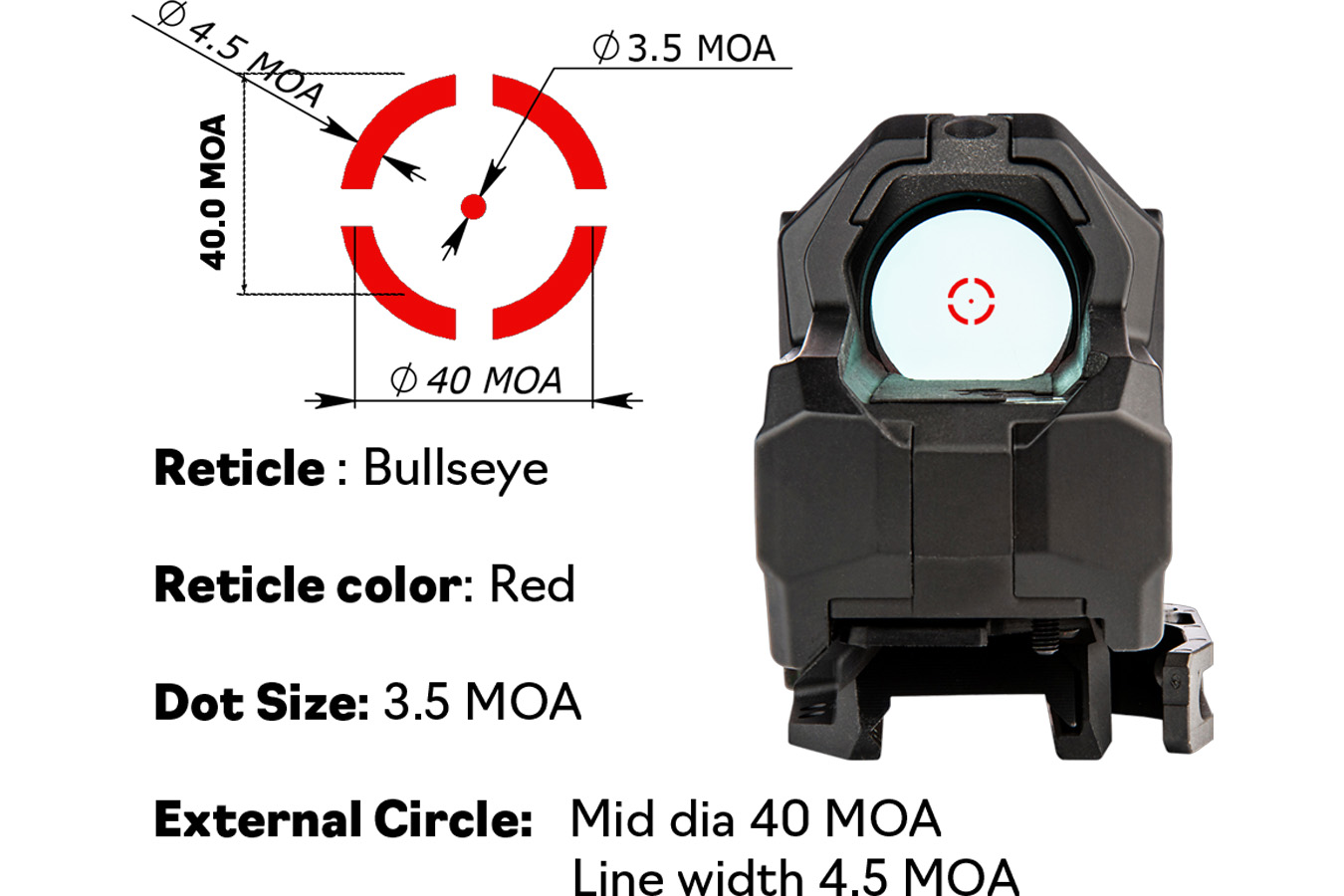 MEPROLIGHT Mepro M22 3.5/40 MOA Bullseye Self-Illuminated Reflex Red-Dot sight