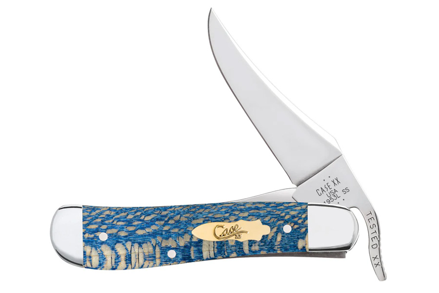WRCASE Smooth Blue Sycamore Wood RussLock Folding Knife