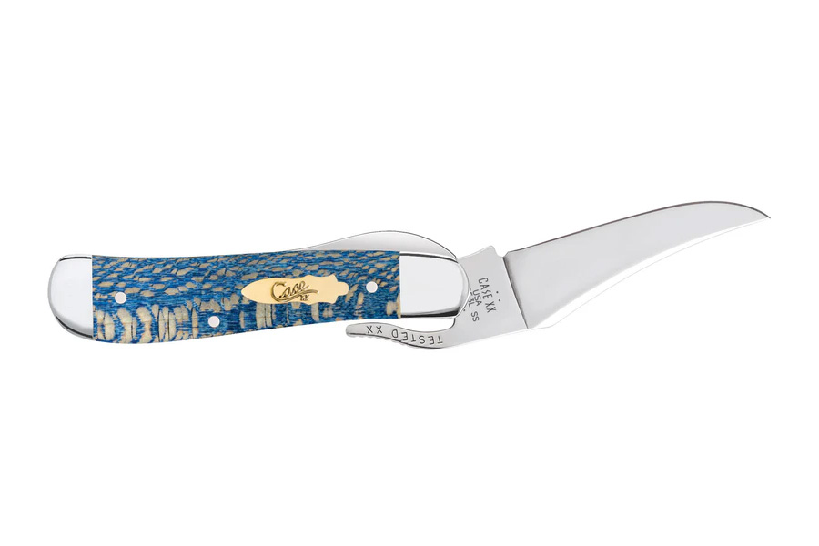 WRCASE Smooth Blue Sycamore Wood RussLock Folding Knife