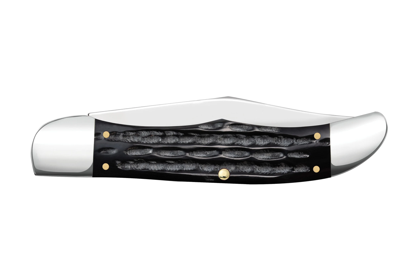 WRCASE Jigged Buffalo Horn Folding Hunter with Sheath