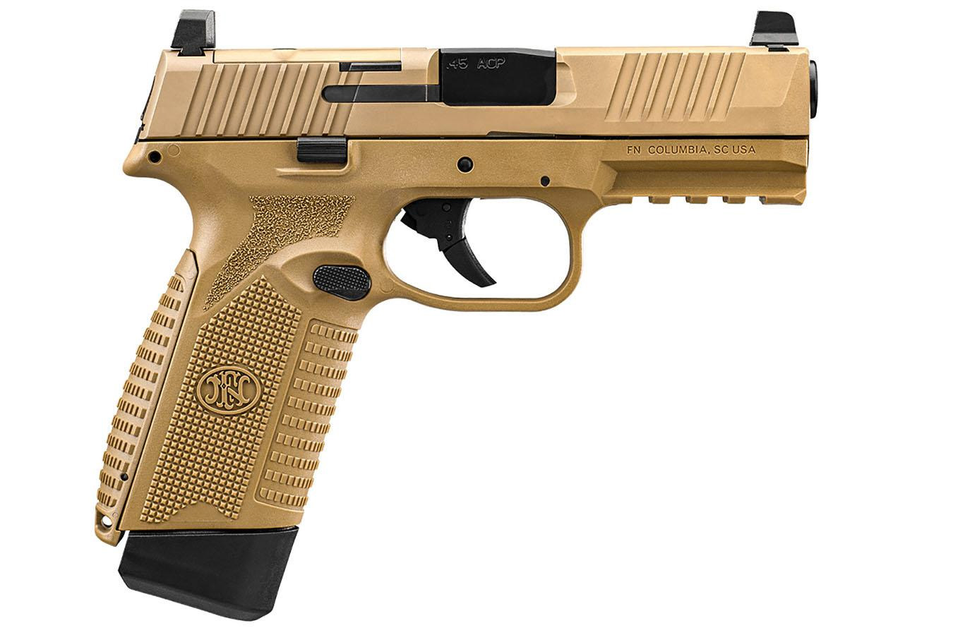 FNH 545 MRD 45ACP Semi-Auto Optic-Ready Pistol with FDE Finish