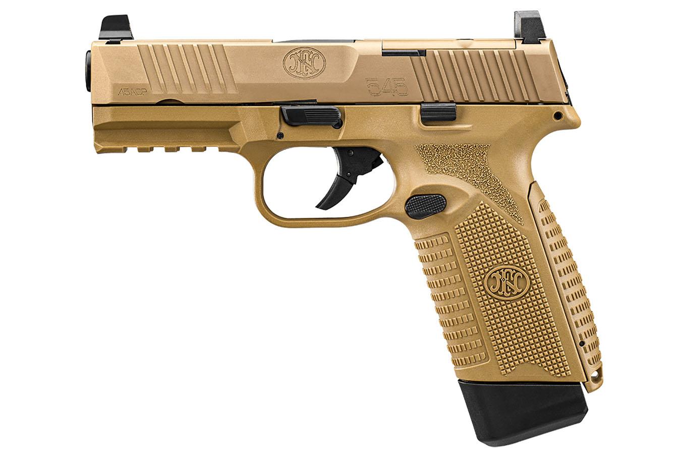 FNH 545 MRD 45ACP Semi-Auto Optic-Ready Pistol with FDE Finish