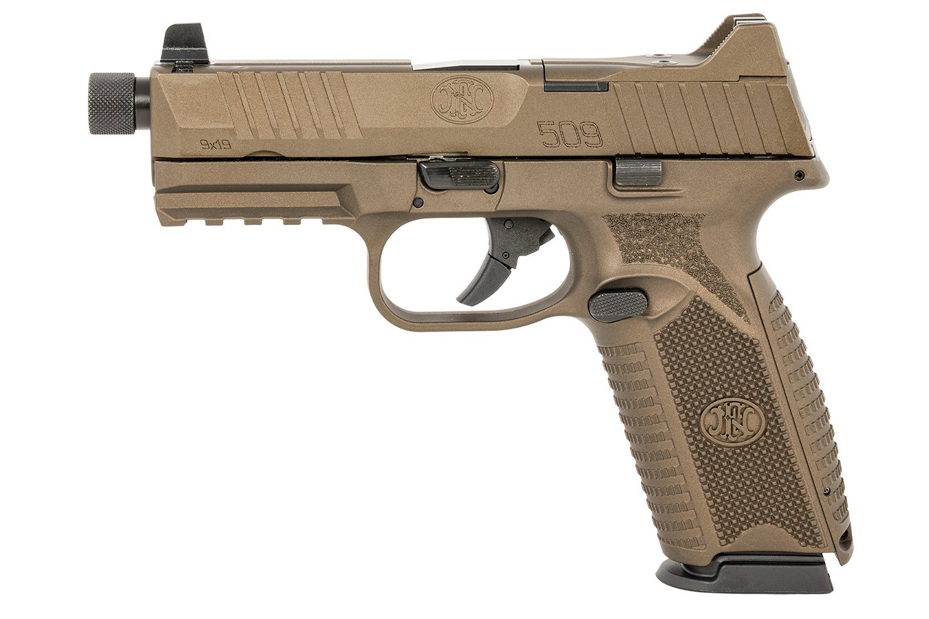 FNH FN 509 Tactical 9mm Optic Ready Pistol with Burnt Bronze Cerakote Finish and Five Total Magazines