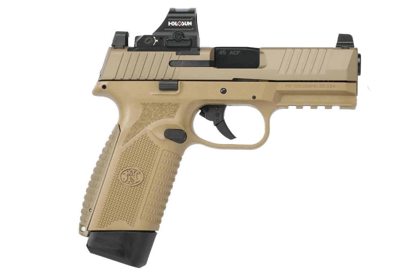 FNH 545 45 ACP FDE Semi-Automatic Pistol with Holosun 407C