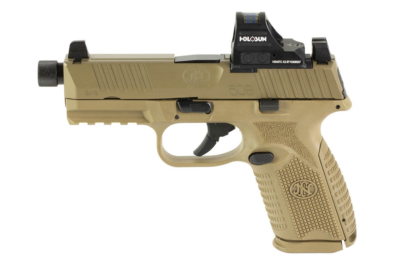 FNH 509M Tactical 9mm Semi-Auto Pistol w/ Holosun 407C Red-Dot Sight