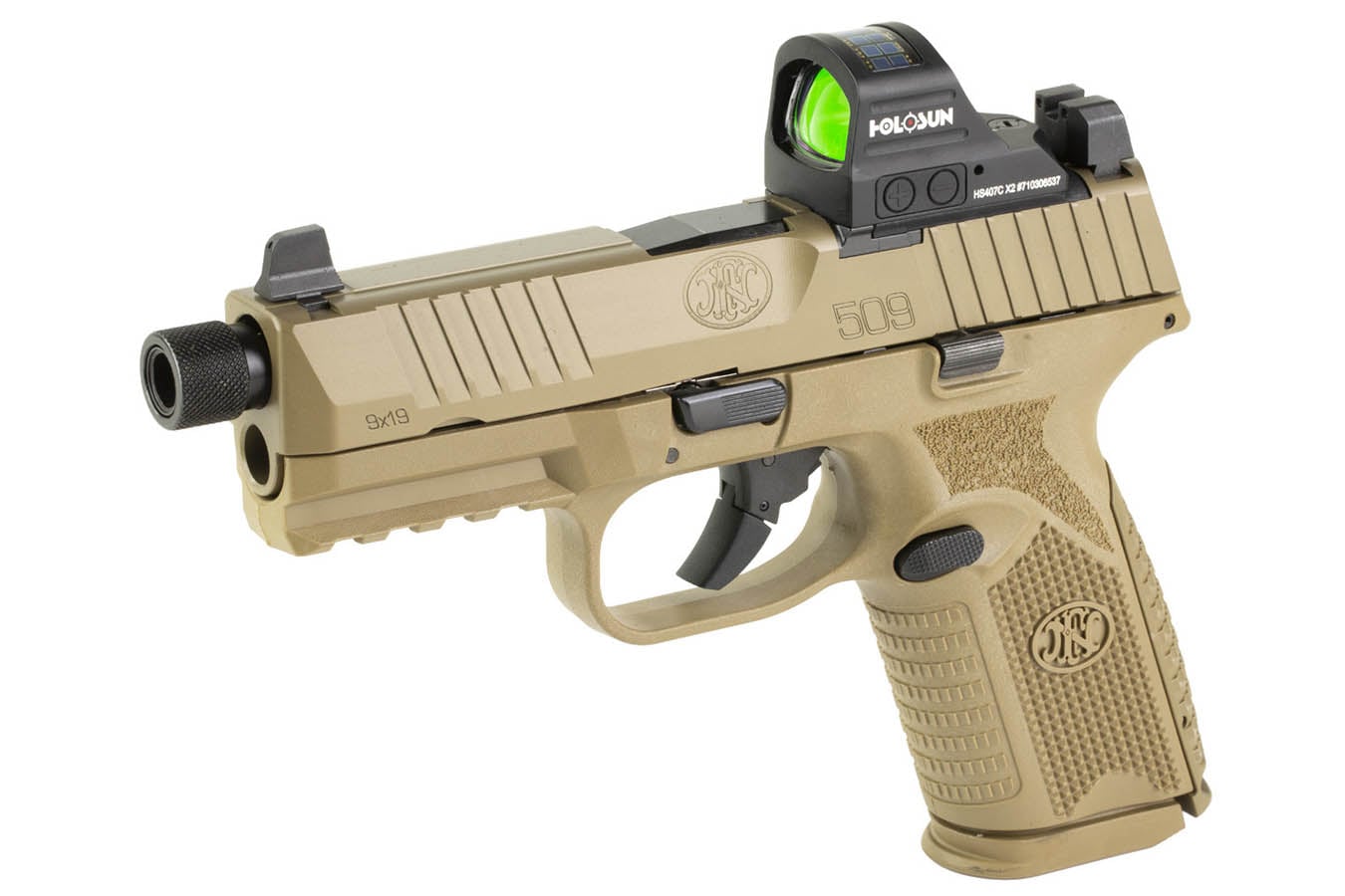 FNH 509M Tactical 9mm Semi-Auto Pistol w/ Holosun 407C Red-Dot Sight