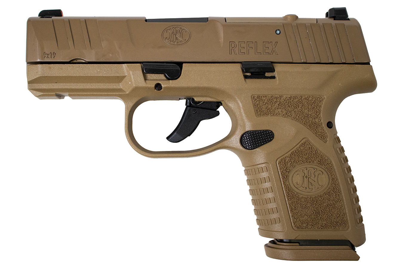 FNH Reflex MRD 9mm Optic Ready Pistol with Four 10-Round Magazines and Viridian Green Dot Sight