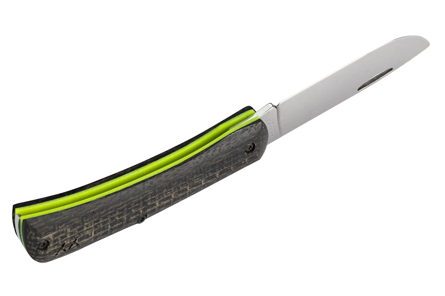 WRCASE Crossroads Black Burlap Laminate XR Sod Buster Jr with Dayglow G-10