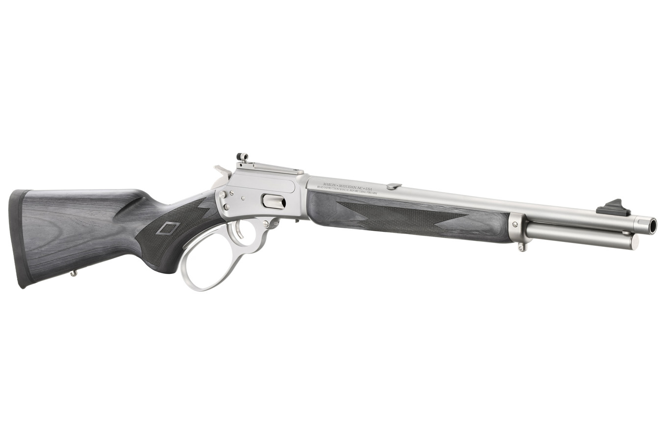 MARLIN 1984 Trapper 357 Magnum/38 Special Lever Action Rifle with Stainless Steel Finish and Black Laminate Stock