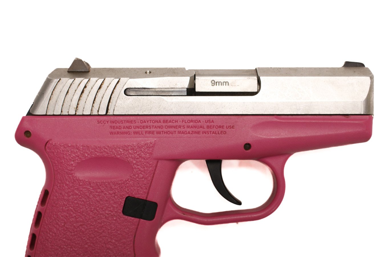 SCCY CPX-2 9mm Police Trade-In Pistol with Pink Frame and Stainless Slide