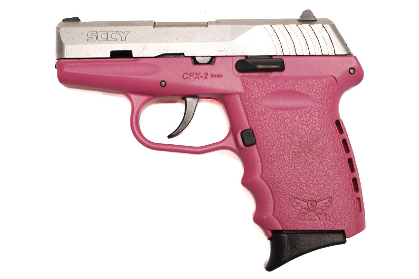 SCCY CPX-2 9mm Police Trade-In Pistol with Pink Frame and Stainless Slide