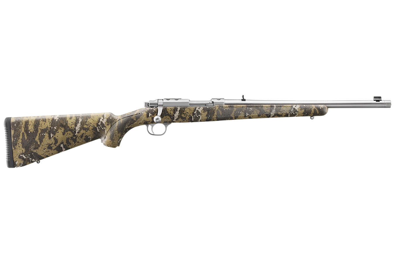 RUGER 77/44 44 Remington Magnum Bolt-Action Rifle with Desolve Bare Reduced Camo Stock and Threaded Barrel