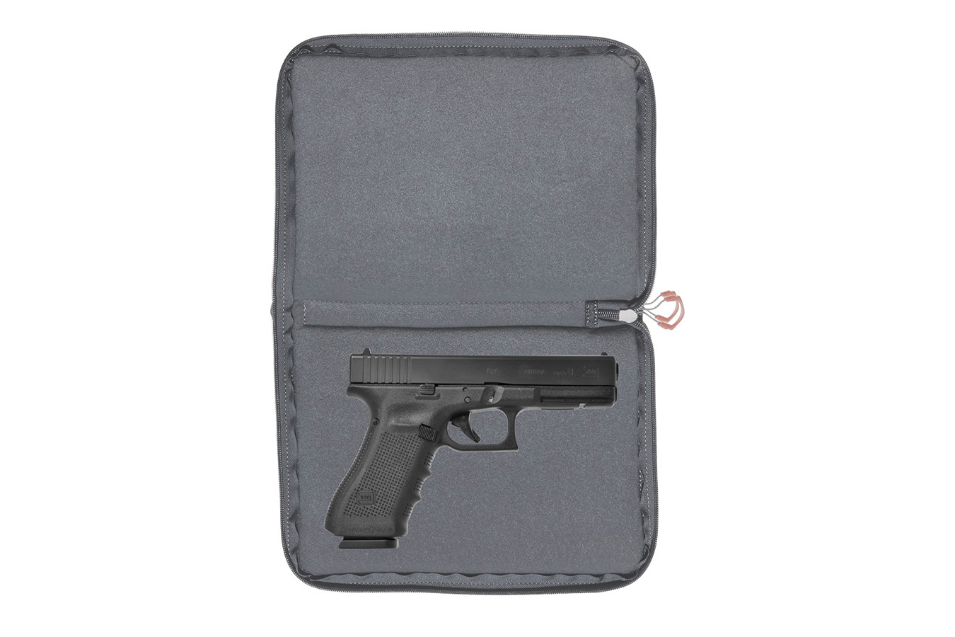 ALLEN COMPANY Auto-Fit 2.0 Deluxe Handgun Case Gray w/Red Accents