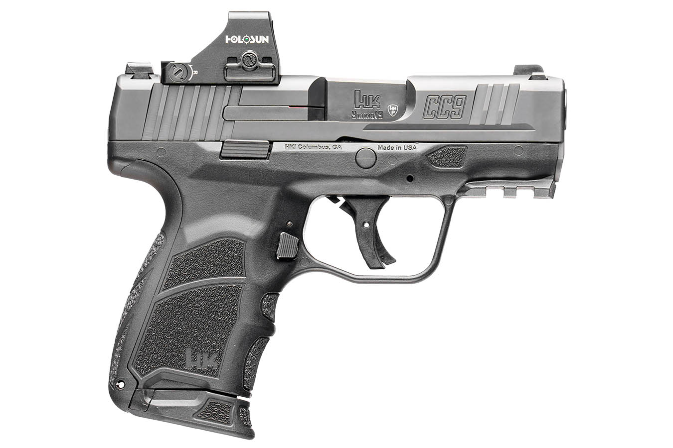 H  K CC9 9mm Micro Compact Pistol with Holosun 407K Reflex Sight