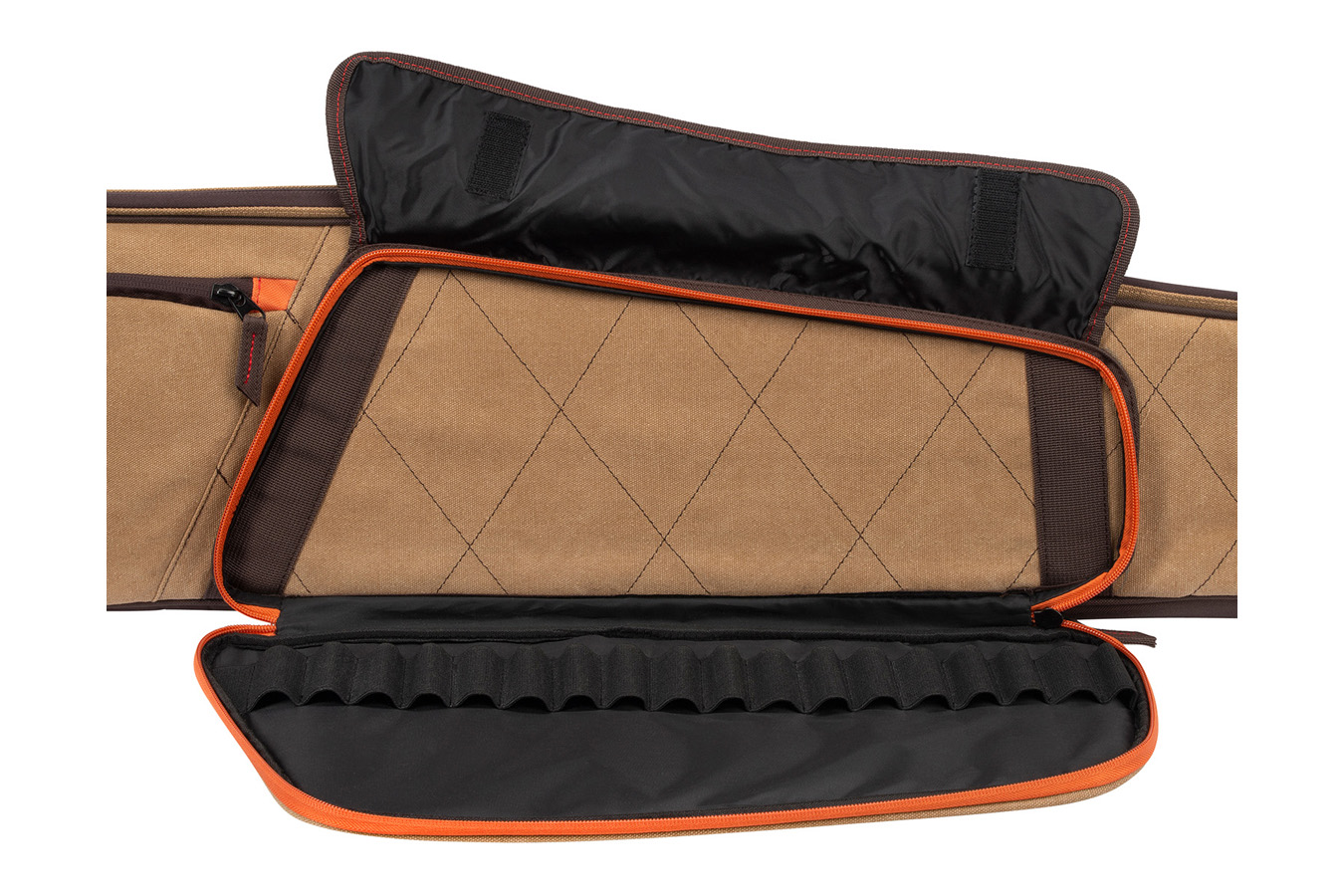 ALLEN COMPANY Humbolt Shotgun Case Tan w/Brown Panels & Trim Cotton/Endura 52