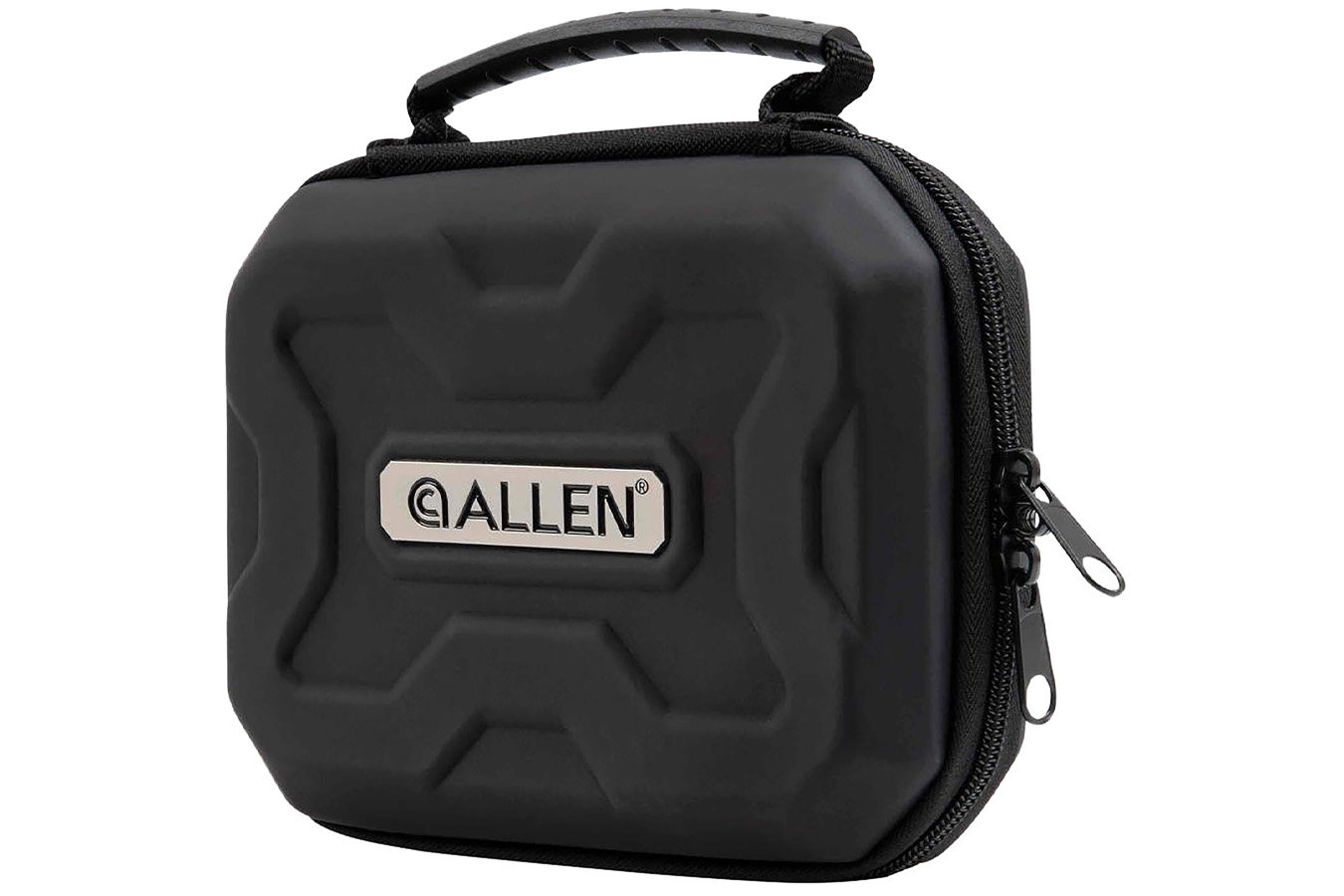 ALLEN COMPANY EXO Handgun Case Black Polymer, Molded Carry Handle, Egg Crate Foam & Lockable Zippers 7