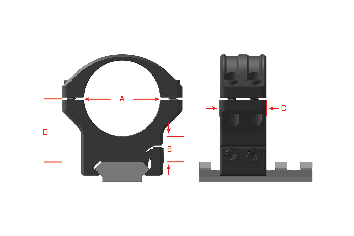 WARNE HyperLite 1 inch, High Matte Rings