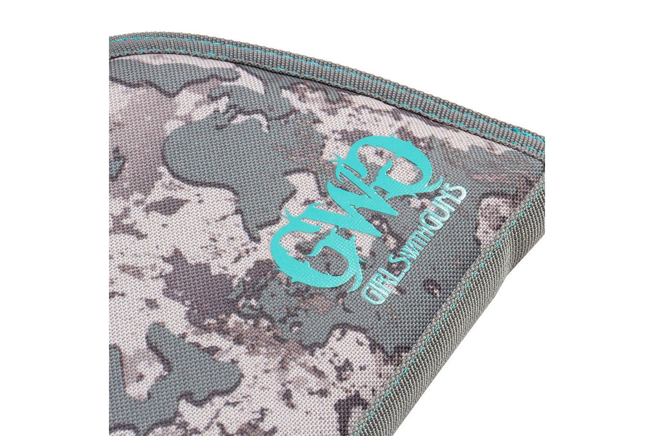 ALLEN COMPANY Girls with Guns 8 Inch Lockable Compact Handgun Case (Gray/Teal/Shade Camo)