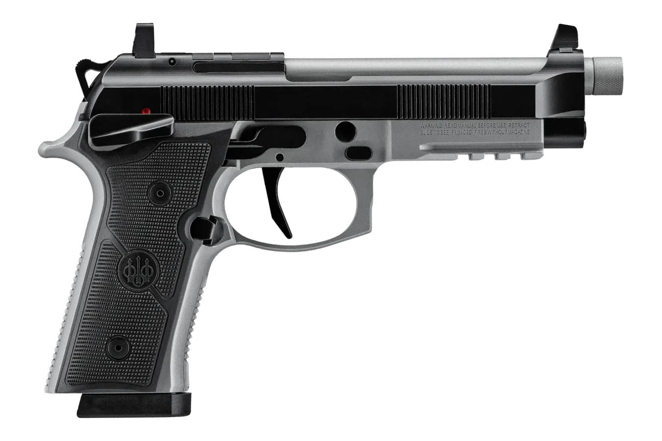 BERETTA 92XI SAO Tactical 9mm Optic Ready Two Tone Pistol with Threaded Barrel and Suppressor Height Night Sights