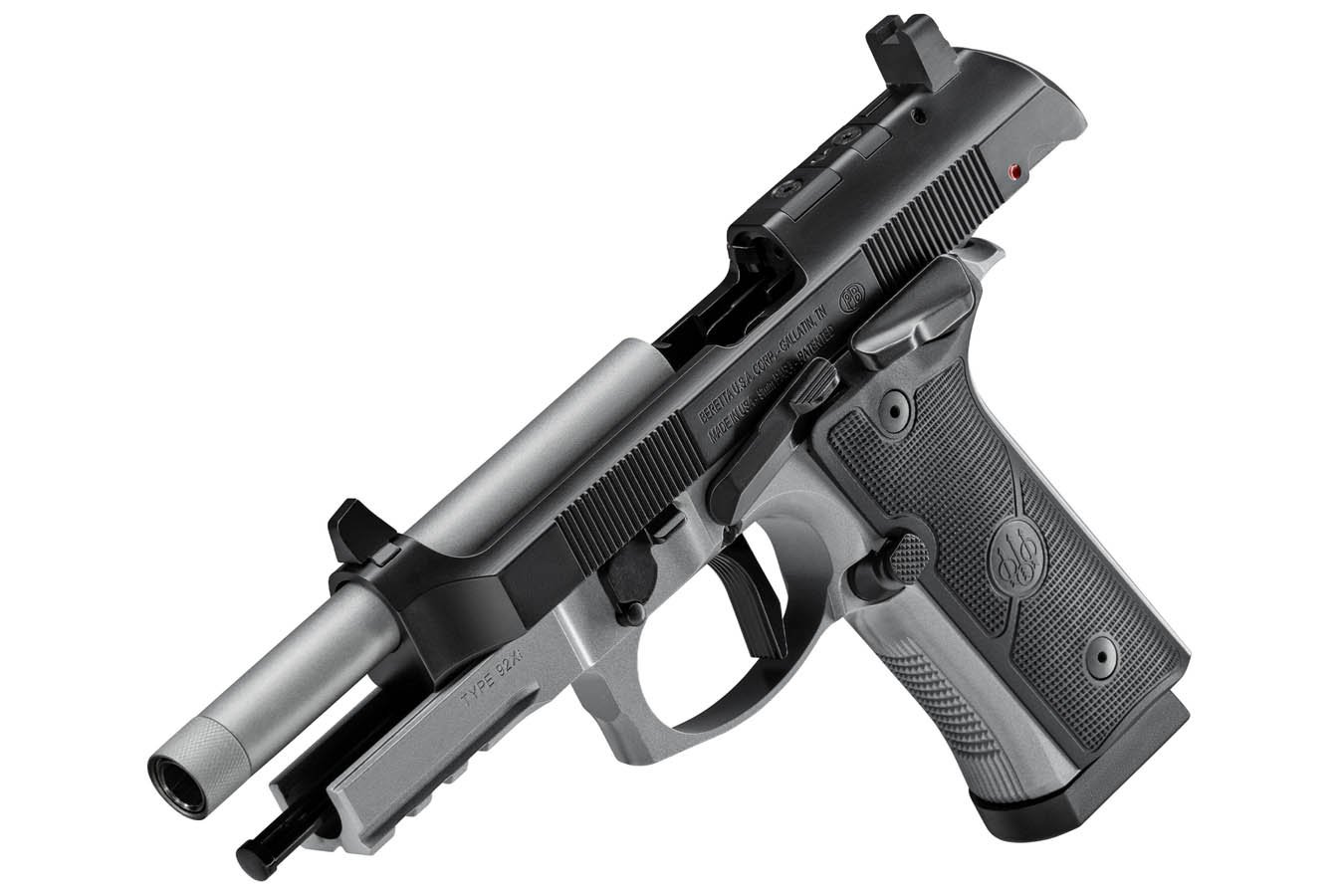 BERETTA 92XI SAO Tactical 9mm Optic Ready Two Tone Pistol with Threaded Barrel and Suppressor Height Night Sights