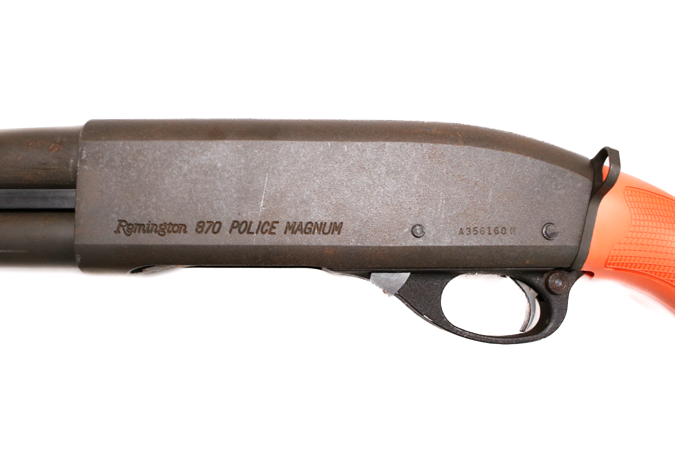 REMINGTON 870 Police Magnum 12 Gauge Police Trade-in Shotgun with Orange Synthetic Stock