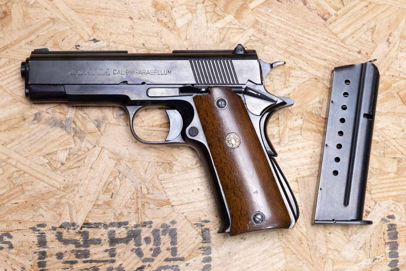 LLAMA 1911 9mm Police Trade-In Pistol with Wood Grips