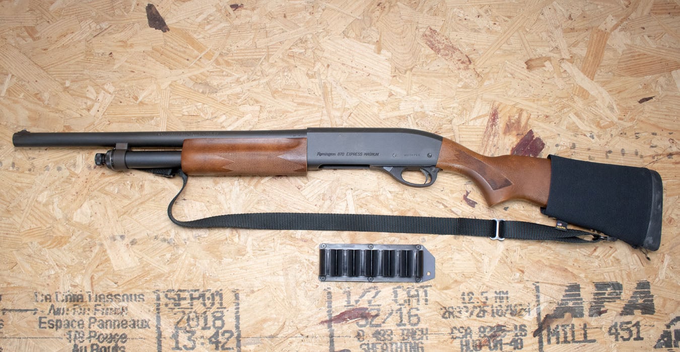 REMINGTON 870 Express Magnum 12 Gauge Used Trade-In Shotgun w/Sling, Side Saddle Shell Holder