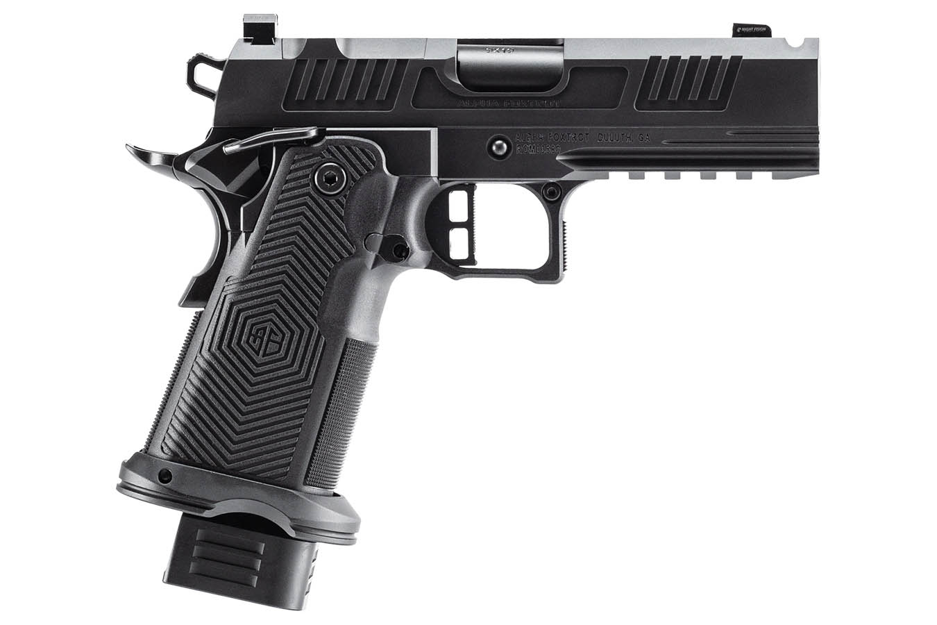 ALPHA FOXTROT AF1911-ROMULUS 9mm Optic Ready Double Stack 1911 Pistol with Ported Barrel and RMSC Adapter
